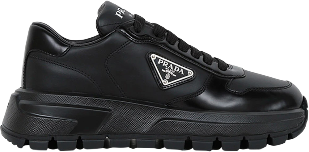 Prada Prada Triangle Logo Leather Sneakers