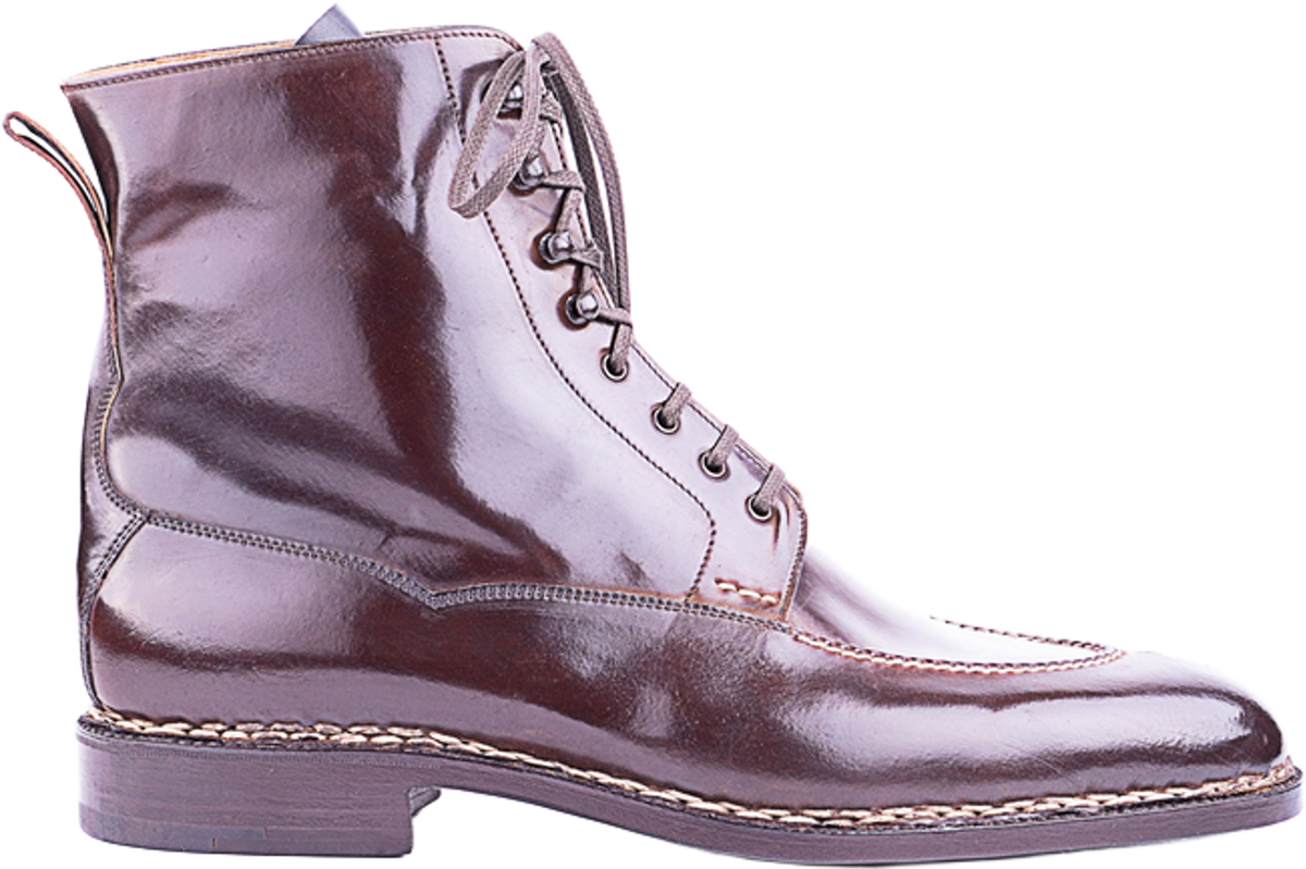 Saint Crispins High cut Derby Boot, Norwegian sewn apron with middle tulip cut