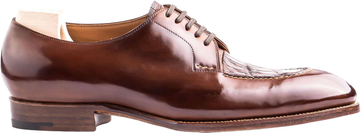 Saint Crispins Five eyelet split toe Derby Spectator with Croc apron