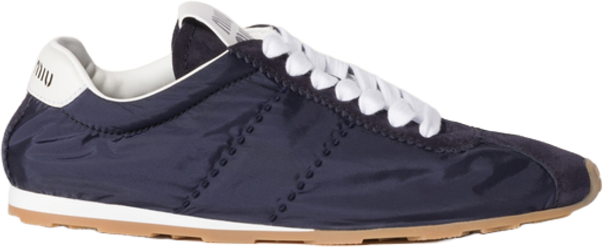 Miu Miu Plume Technical Fabric And Suede Sneakers