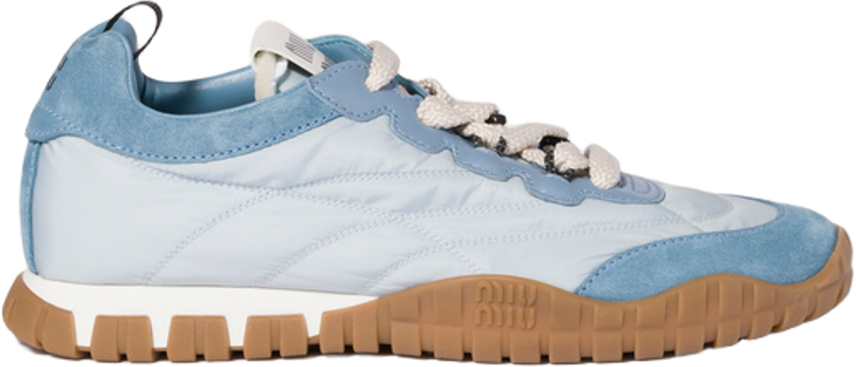 Miu Miu Tyre Technical Fabric And Suede Sneakers