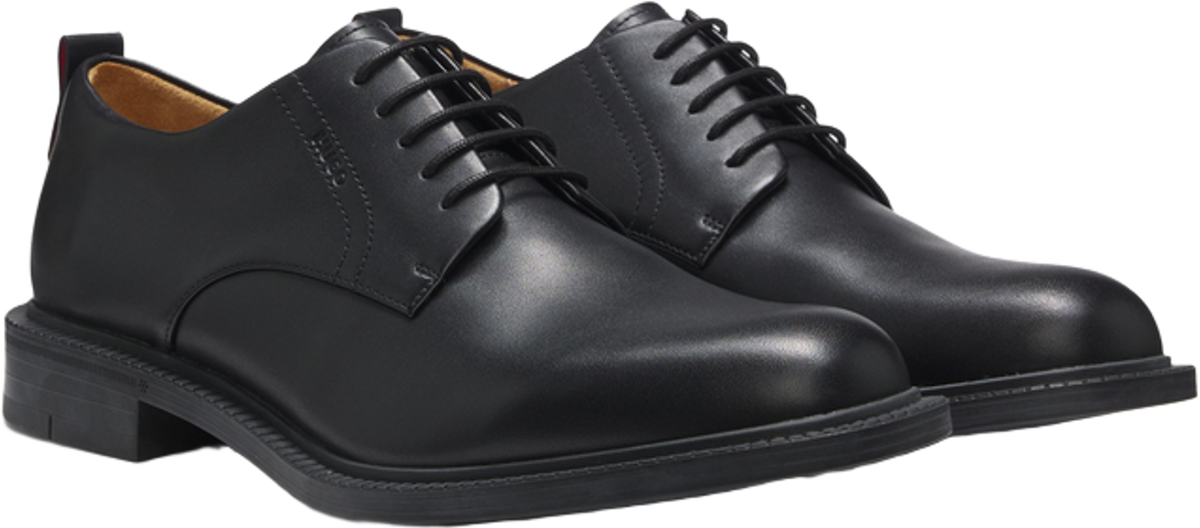 Hugo Boss Derby Shoes In Leather With Embossed Logo
