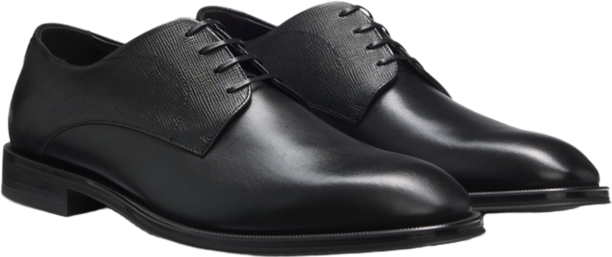 Hugo Boss Derby Shoes In Smooth And Textured Leather