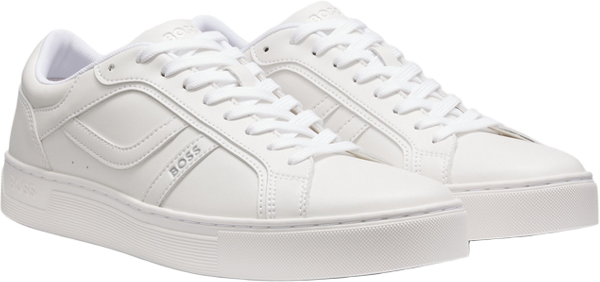 Hugo Boss Logo-Trimmed Trainers In Faux Nappa Leather