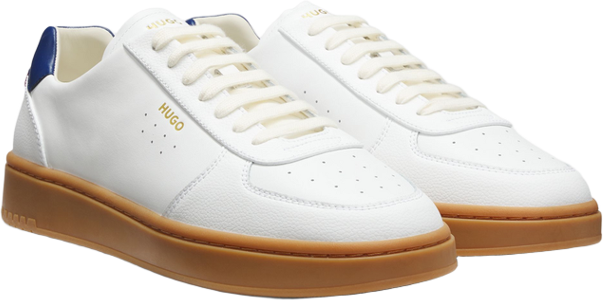 Hugo Boss Leather Trainers With Gold-Tone Logo