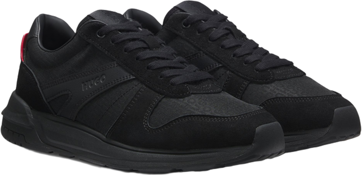Hugo Boss Monogram-Jacquard Trainers With Faux-Suede Trims