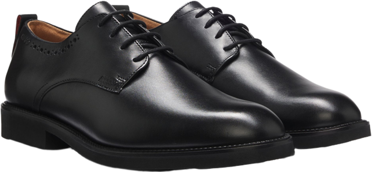 Hugo Boss Leather Derby Shoes With Brogue Details