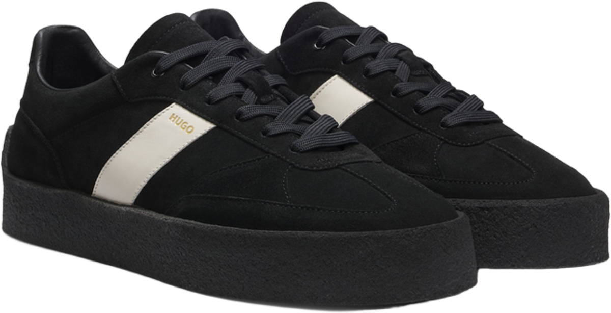Hugo Boss Suede Trainers With Side Stripe