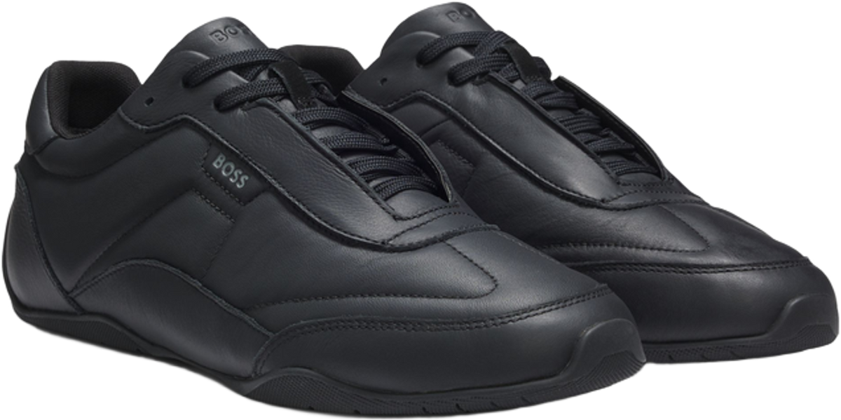 Hugo Boss Leather Trainers With Logo Detail