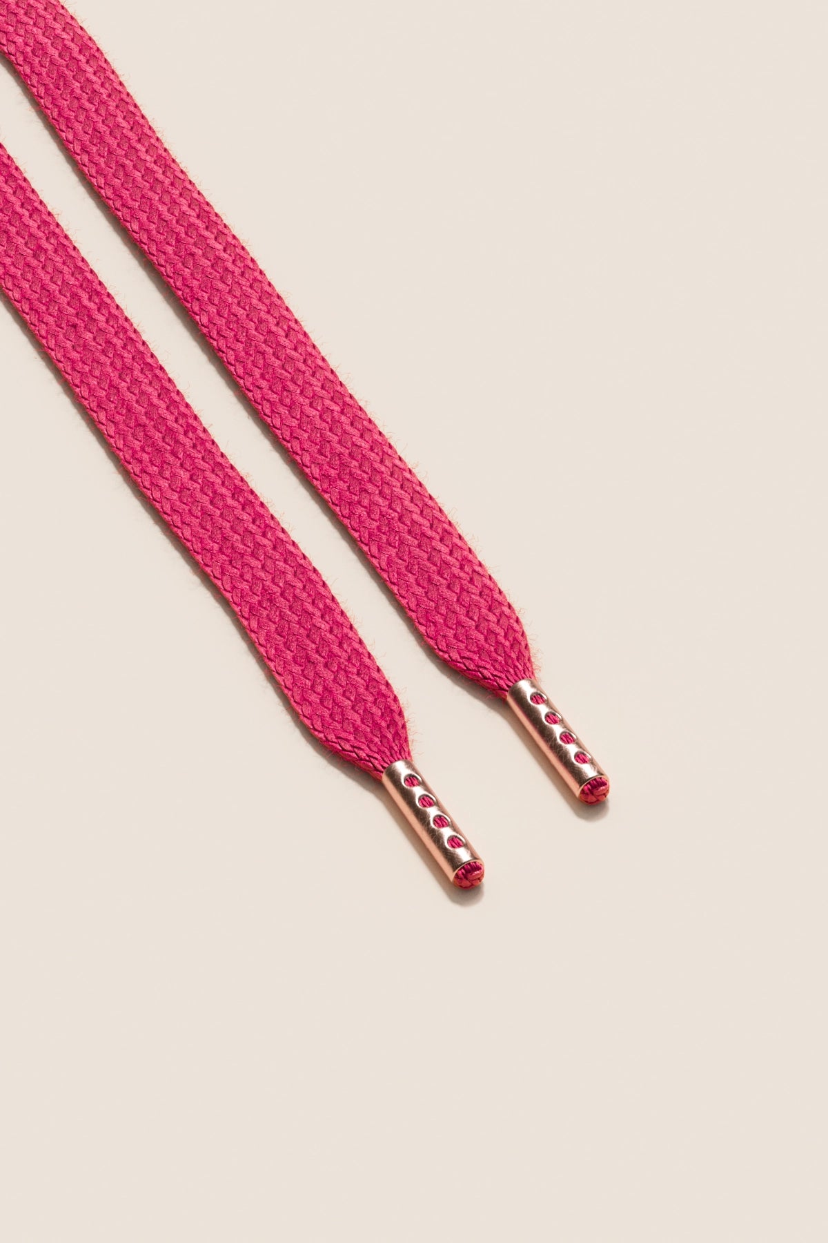 Senkels Cerise Pink Sneaker Shoelaces with Rose Gold Aglets