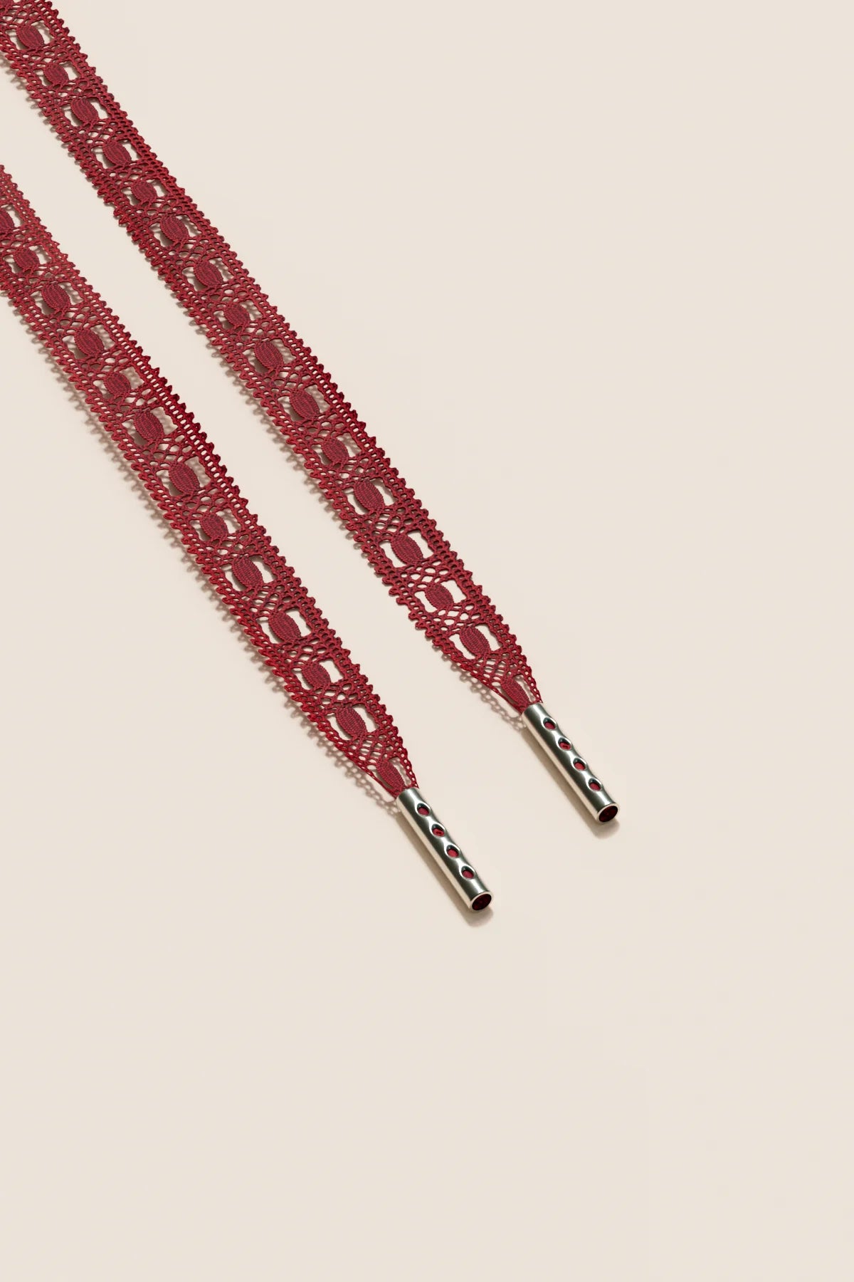 Senkels Cherry Crochet Shoelaces with Nickel Aglets