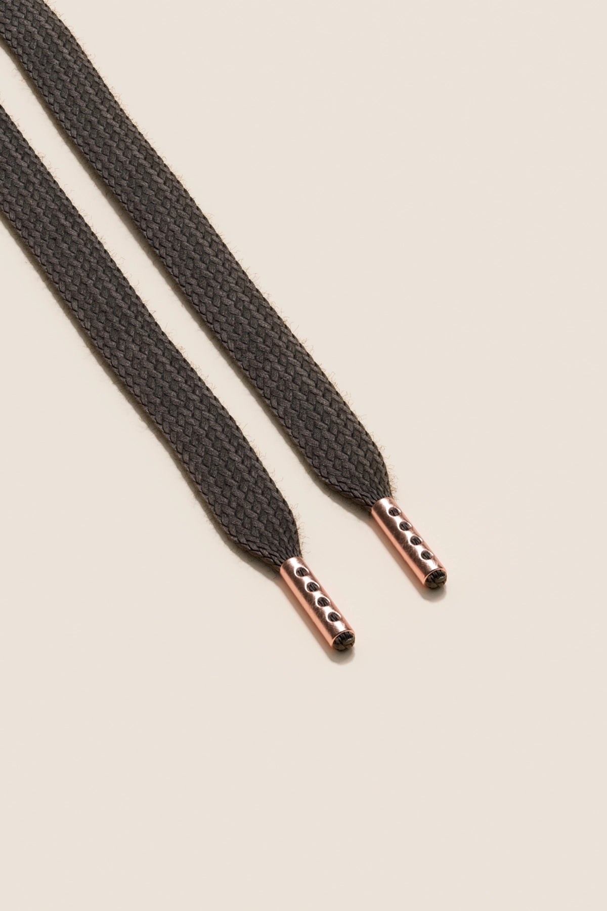 Senkels Dark Brown Sneaker Shoelaces with Rose Gold Aglets