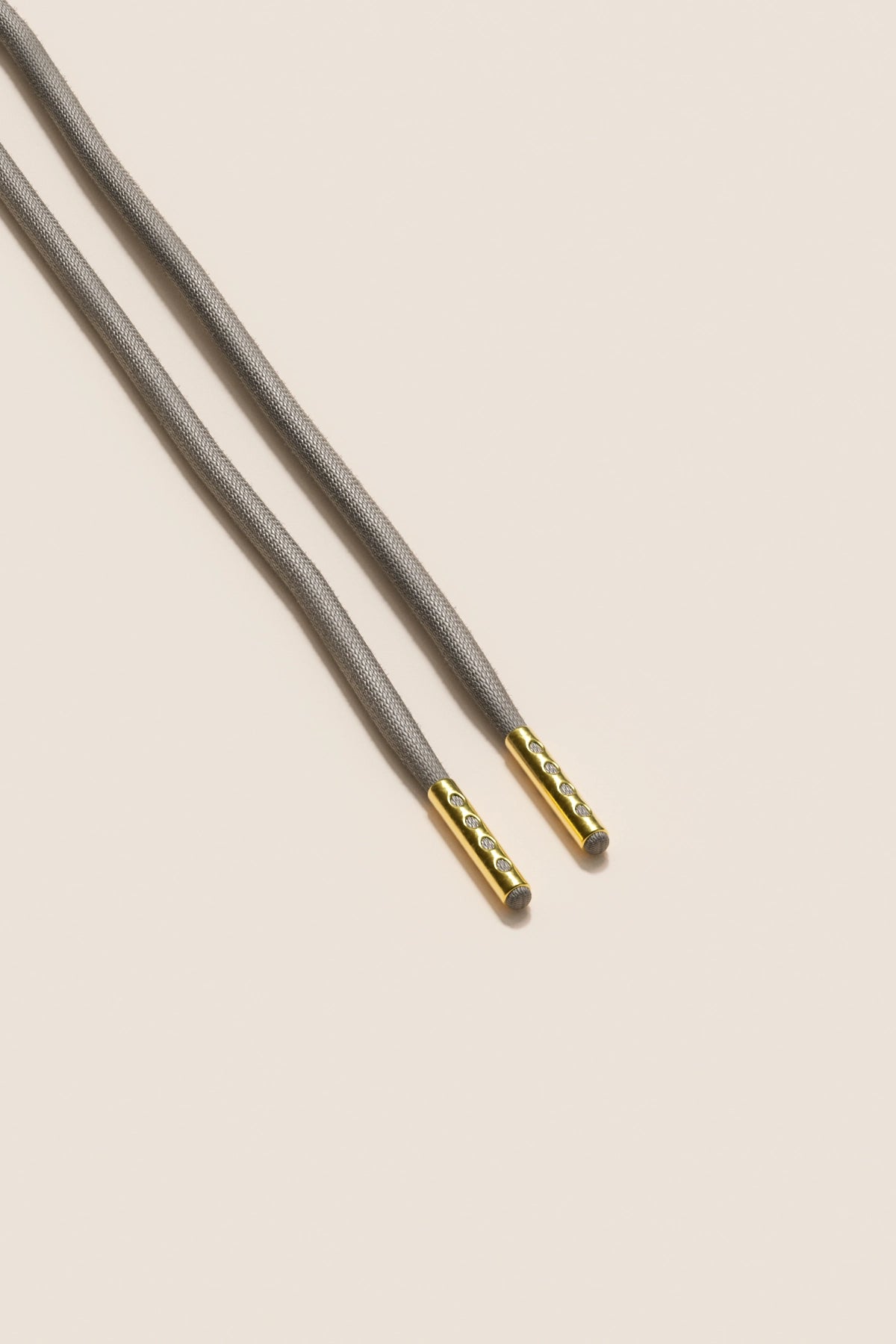 Senkels Graphite Grey 4mm Round Waxed Shoelaces with Gold Aglets