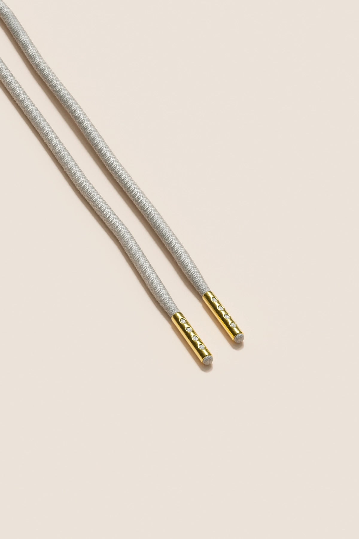Senkels Nickel Grey 4mm Round Waxed Shoelaces with Gold Aglets