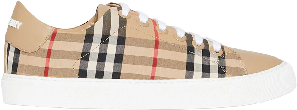 Burberry Bio-Based Sole Vintage Check And Leather Sneakers