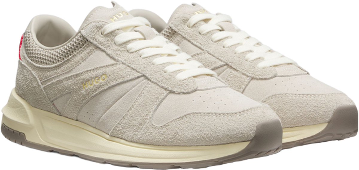 Hugo Boss Textured-Suede Trainers With Logo Details