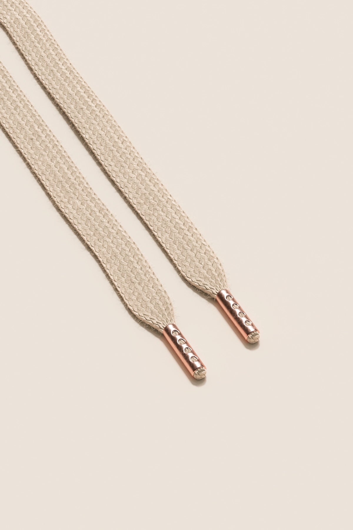Senkels Bone White Sneaker Shoelaces with Rose Gold Aglets