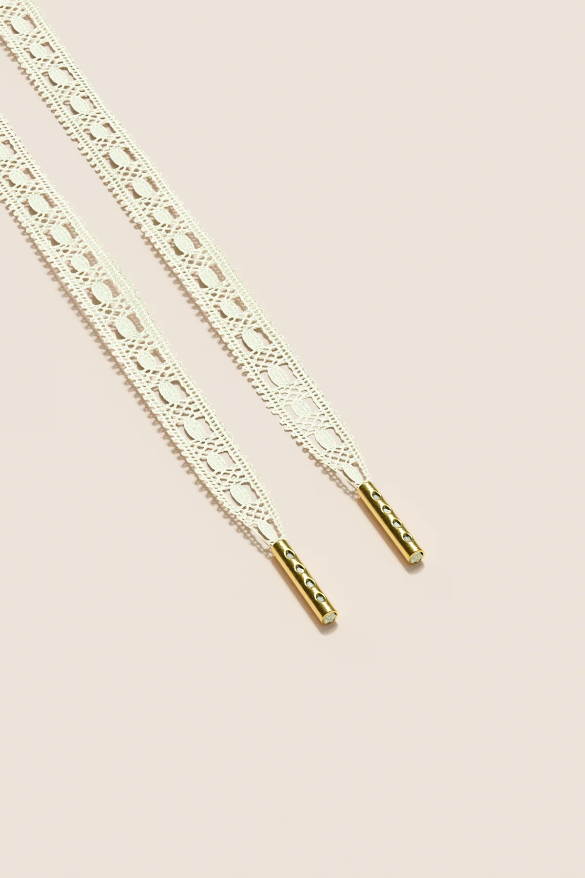 Senkels Chardonnay Crochet Shoelaces with Gold Aglets