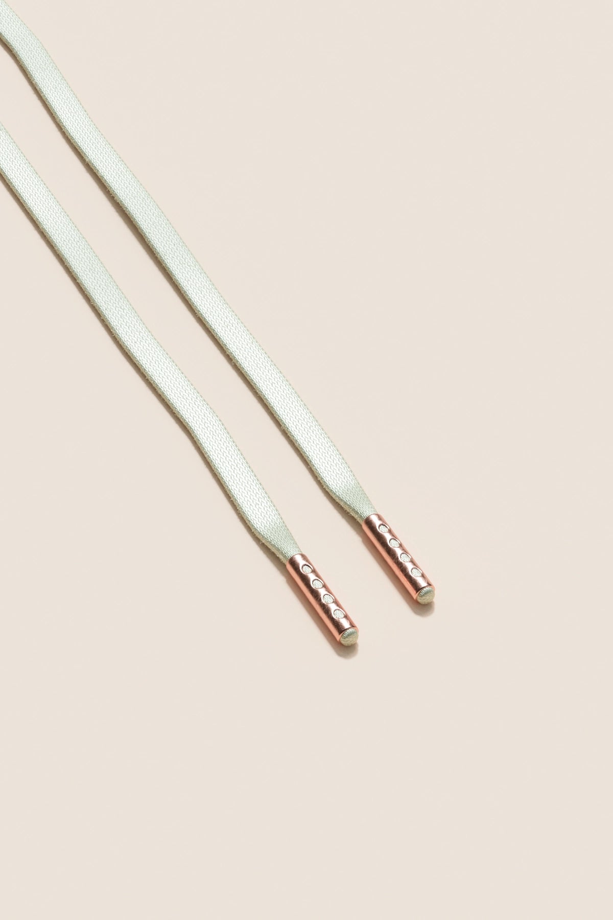 Senkels Off White 3mm Flat Waxed Shoelaces with Rose Gold Aglets