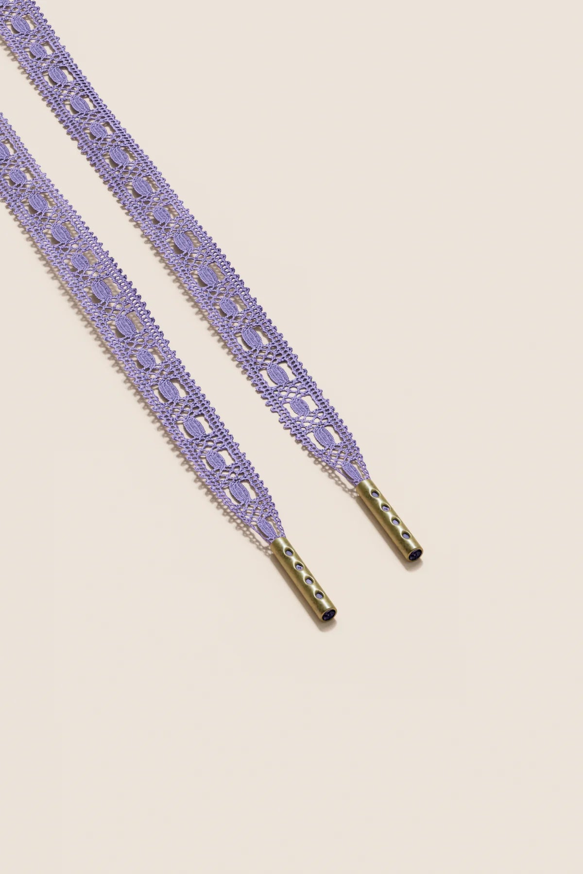 Senkels Purple Crochet Shoelaces with Brass Aglets