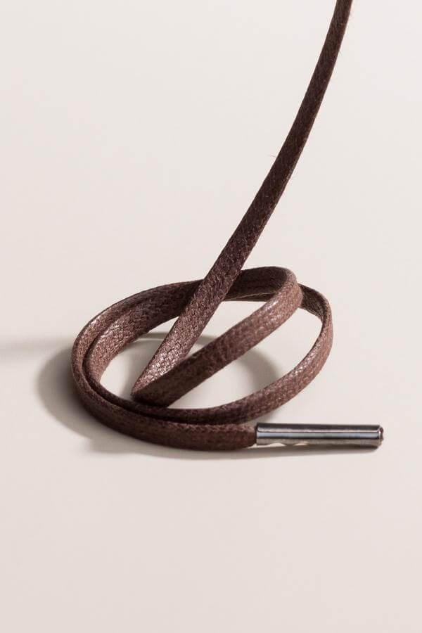 Chocolate Brown - 3mm Flat Waxed Shoelaces