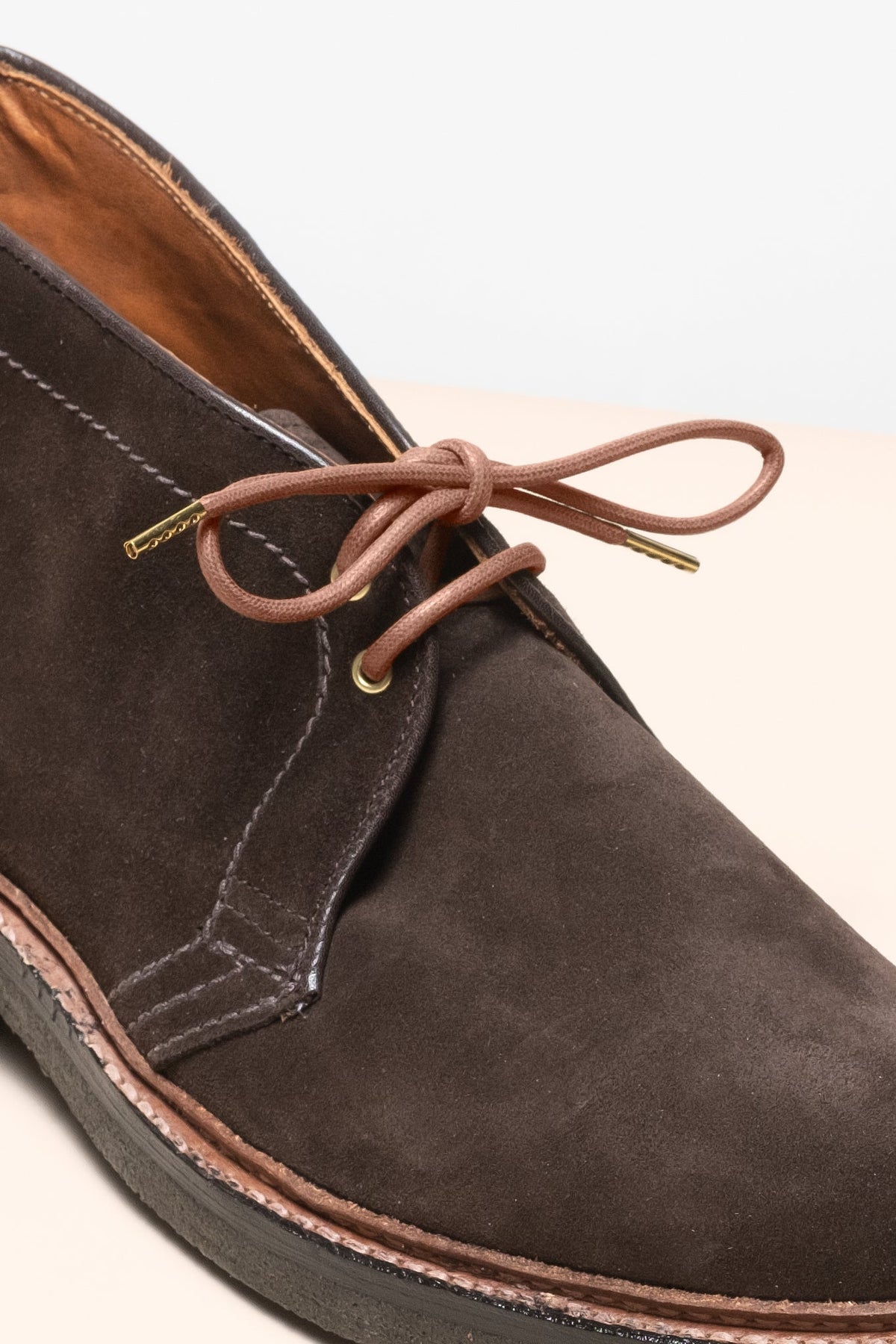 Coffee Brown - 4mm round waxed shoelaces for boots and shoes made from 100% organic cotton - Senkels