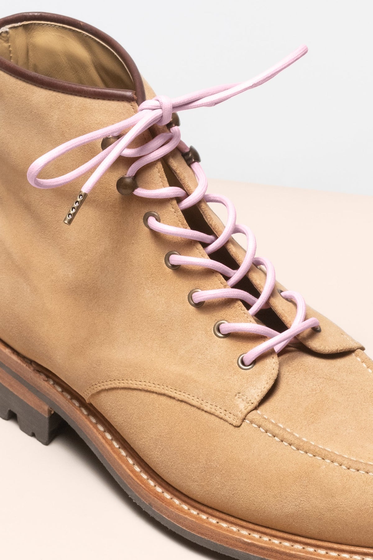 Pastell Pink - 4mm Runde gewachste Schnürsenkel für Stiefel und Schuhe aus 100% Bio-Baumwolle - Senkels